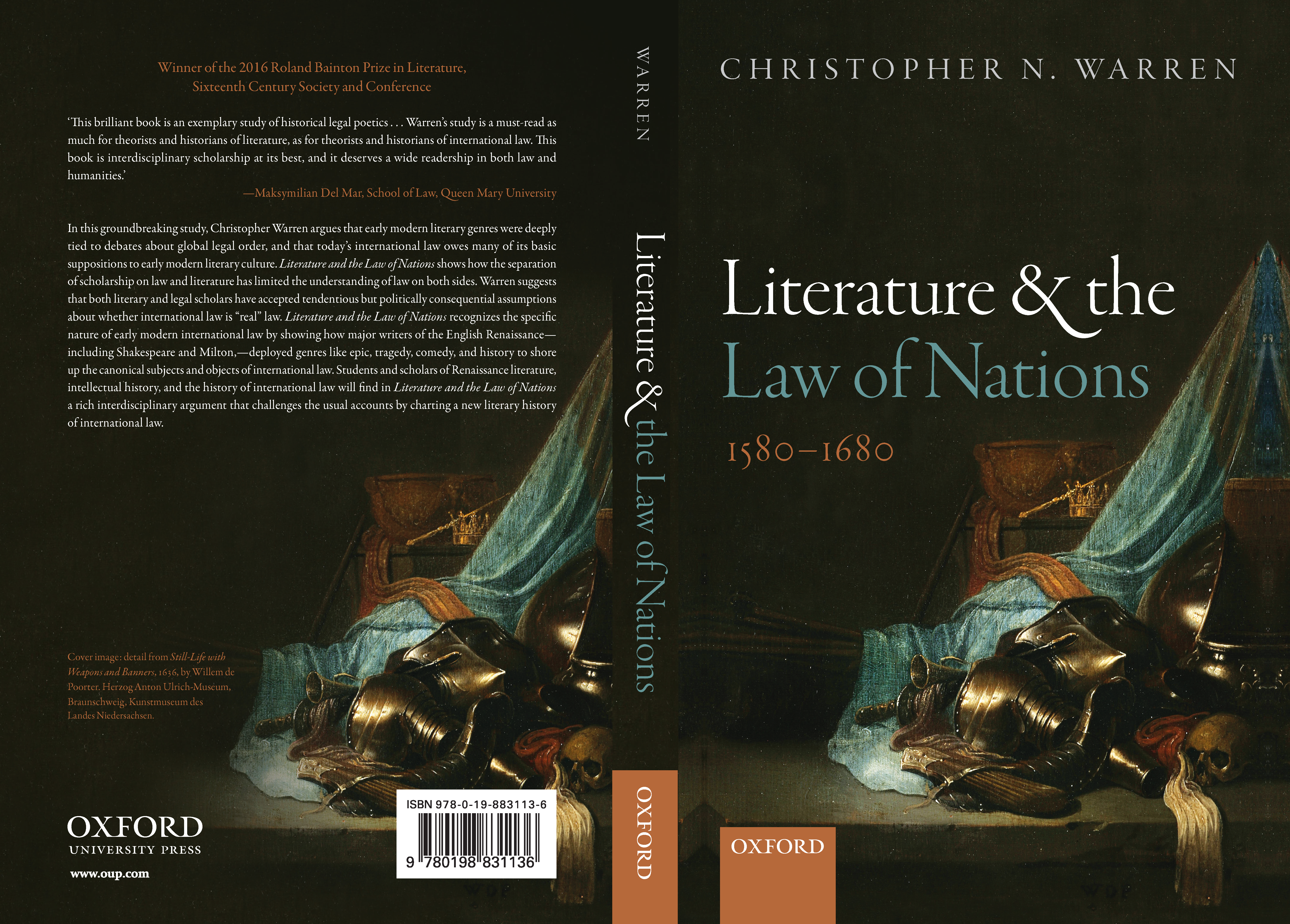 Literature and the Law of Nations, 1580–1680 — full book jacket, Oxford University Press